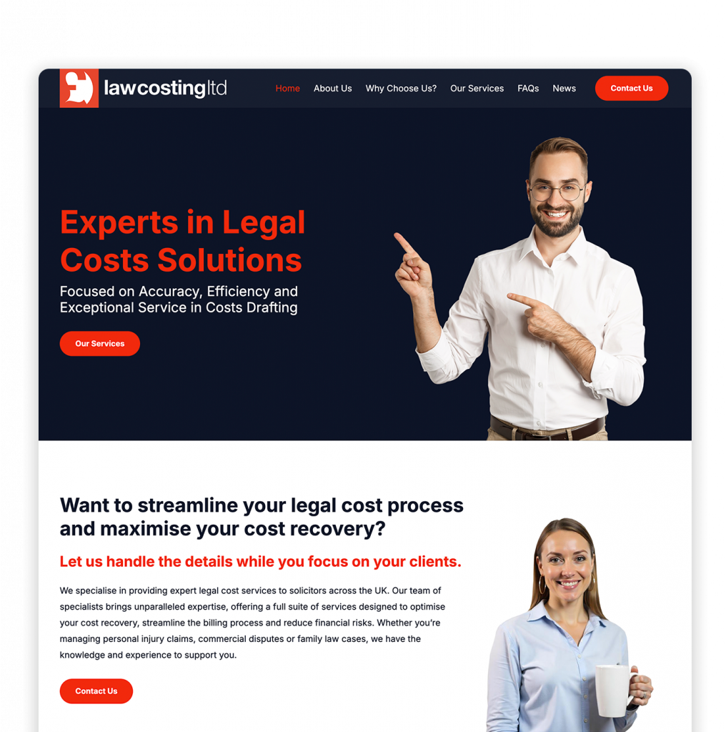 Law Costing Ltd Website Design and Development