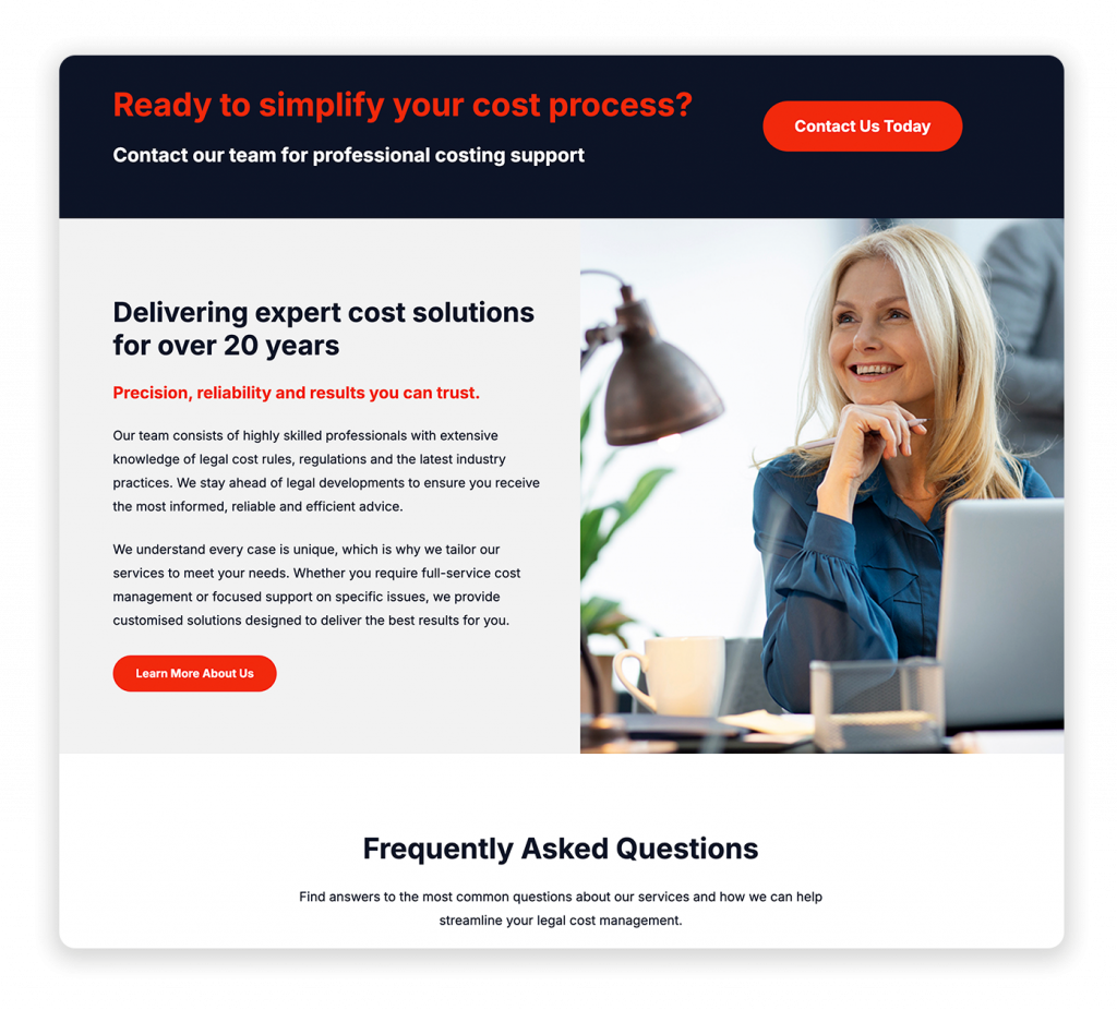 Law Costing Ltd Website Design and Development